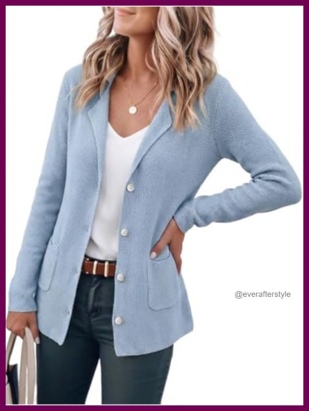 Knit Blazer Lightweight Button Up Cardigan Sweater Jacket